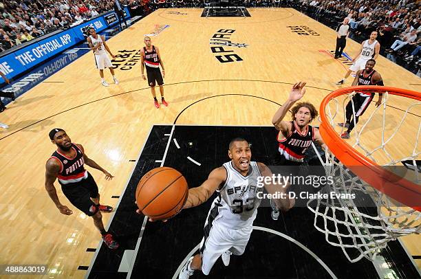 May 8: Boris Diaw of the San Antonio Spurs goes up for the layup against the Portland Trail Blazers during Game Two of the Western Conference...
