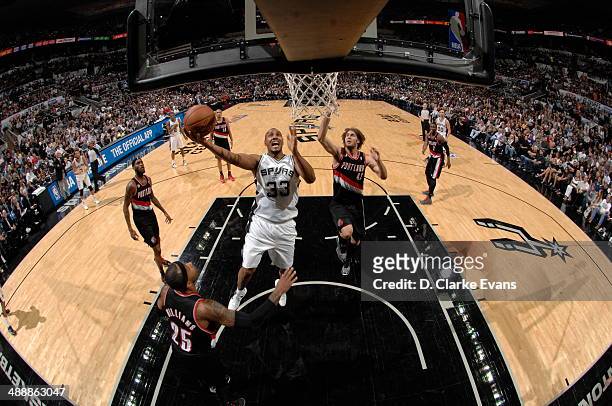May 8: Boris Diaw of the San Antonio Spurs goes up for the layup against the Portland Trail Blazers during Game Two of the Western Conference...