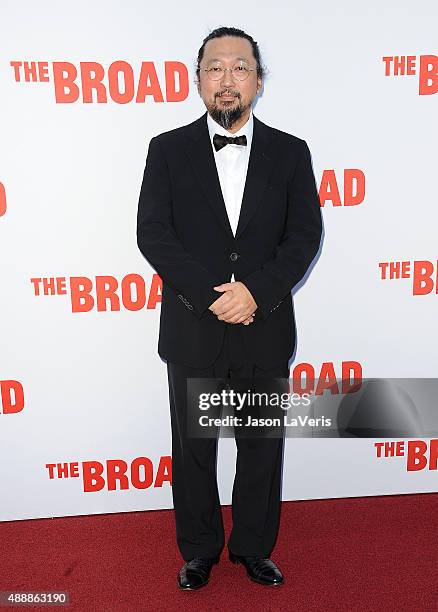 Artist Takashi Murakami attends the Broad Museum black tie inaugural dinner at The Broad on September 17, 2015 in Los Angeles, California.