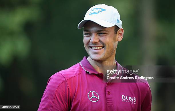Portrait of Martin Kaymer of Germany on the driving range prior to teeing off in the second round of the 72nd Open d'Italia at Golf Club Milano on...