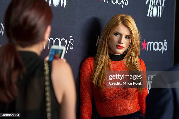 Actress Bella Thorne attends Macy's Presents Fashion's Front Row during Spring 2016 New York Fashion Week at The Theater at Madison Square Garden on...