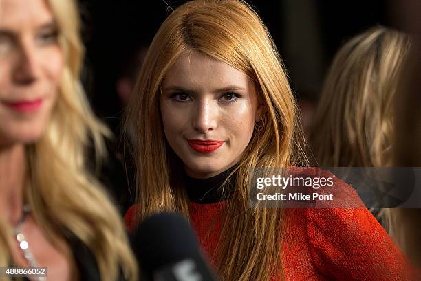Actress Bella Thorne attends Macy's Presents Fashion's Front Row during Spring 2016 New York Fashion Week at The Theater at Madison Square Garden on...