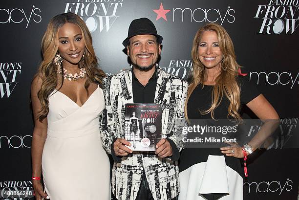 Cynthia Bailey, Designer Phillip Bloch, and Jill Zarin attend Fashion's Front Row after party during Spring 2016 New York Fashion Week at Macy's...