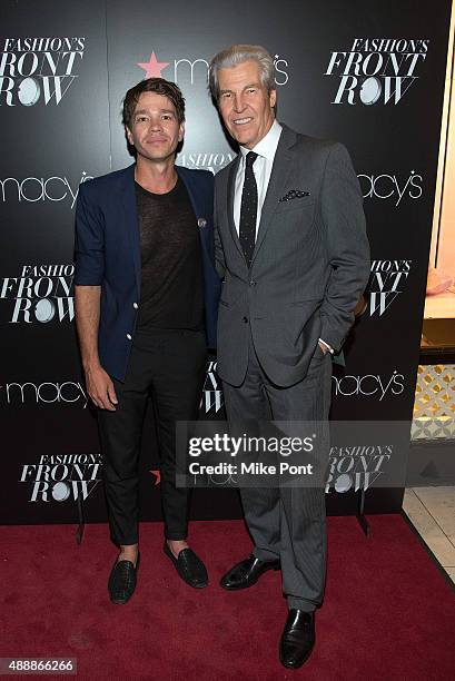 Singer Nate Ruess and Macy's Chairman and CEO Terry Lundgren attend Fashion's Front Row after party during Spring 2016 New York Fashion Week at...