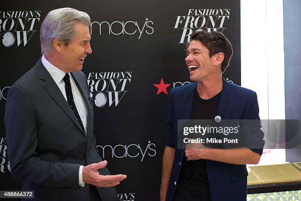 Macy's Chairman and CEO Terry Lundgren and Singer Nate Ruess attend Fashion's Front Row after party during Spring 2016 New York Fashion Week at...