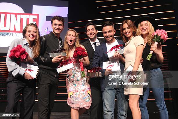 Jella Haase, Samuel Schneider, Alicia von Rittberg, David Dietl, Aram Arami, Gizem Emre, Anna Lena Klenke attend the New Faces Award - Film - 2014 at...