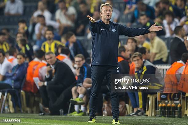 Coach Erling Moe of Molde FK during the UEFA Europa League match between Fenerbahce SK v Molde FK on September 17, 2015 at the Sukru Saracoglu...