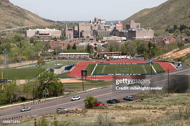 coors brewery in golden colorado - golden road brewing stock pictures, royalty-free photos & images