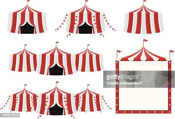 circus tent kollektion - mittelalter markt stock-grafiken, -clipart, -cartoons und -symbole