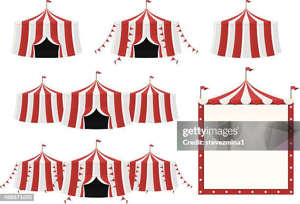 circus tent collection - ringmaster stock illustrations