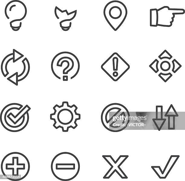 web button icons - line series - index finger white background stock illustrations