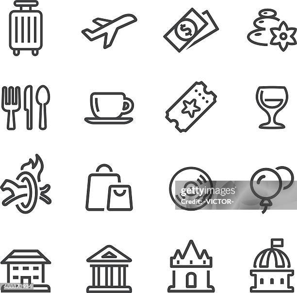 Leisure And Travel Icons Line Series High-Res Vector Graphic