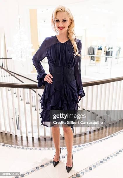 Model Marla Weaver attends the Zac Posen Pre-Fall And Fall 2014 Collections Preview at Saks Fifth Avenue on May 8, 2014 in Bala-Cynwyd, Pennsylvania.