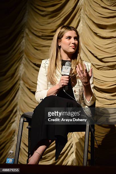Zoe Levin and attends the Film Independent at LACMA screening + Q&A of Palo Alto at Bing Theatre At LACMA on May 8, 2014 in Los Angeles, California.