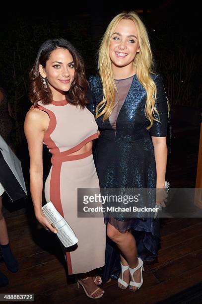 Actresses Inbar Lavi and Stevie Lynn Jones attend the Nylon + BCBGeneration May Young Hollywood Party at Hollywood Roosevelt Hotel on May 8, 2014 in...