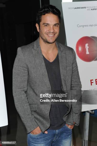 Actor Kuno Becker arrives at the Los Angeles premiere of "Fed Up" at Pacfic Design Center on May 8, 2014 in West Hollywood, California.