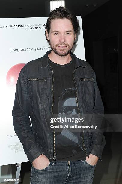 Singer Michael Johns arrives at the Los Angeles premiere of "Fed Up" at Pacfic Design Center on May 8, 2014 in West Hollywood, California.