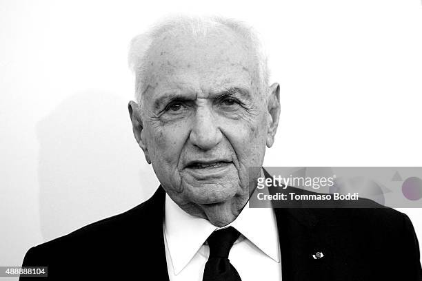 Architect Frank Gehry attends the Broad Museumblack tie inaugural dinner held at The Broad on September 17, 2015 in Los Angeles, California.