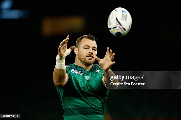 Ireland player Cian Healy in action during Ireland Captains Run ahead of their opening 2015 Rugby World Cup match against Canada at Millennium...