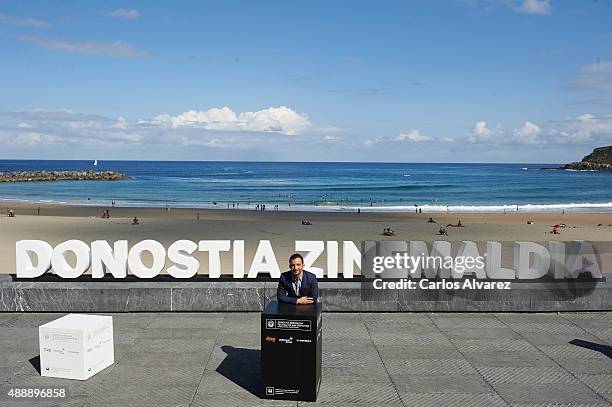 Spanish director Alejandro Amenabar attends "Regresion" photocall during the 63rd San Sebastian International Film Festival on September 18, 2015 in...