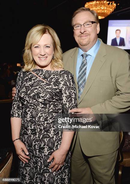 Pastor Rick Warren and wife Kay Warren attend the Anti-Defamation League Entertainment Industry Dinner Honoring Roma Downey And Mark Burnett at The...