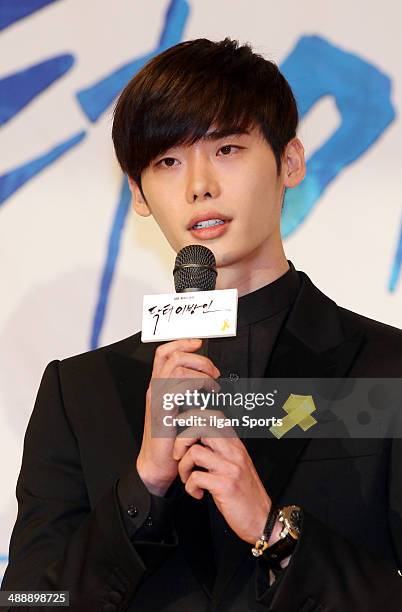 Lee Jong-Suk attends the SBS drama 'Doctor Stranger' press conference at SBS broadcasting center on April 29, 2014 in Seoul, South Korea.