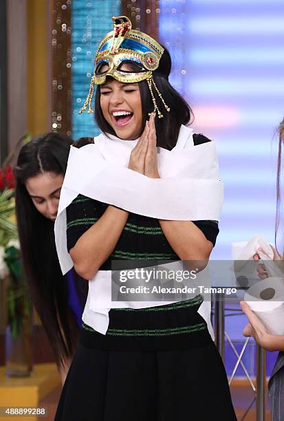 Selena Gomez visits the set of "Despierta America" to promote the film "Hotel Transylvania 2" at Univision Studios on September 18, 2015 in Miami,...