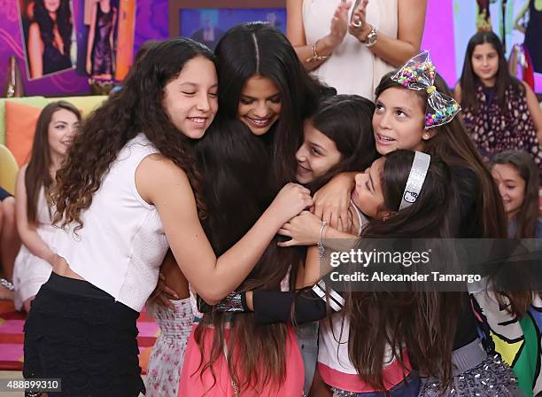 Selena Gomez visits the set of "Despierta America" to promote the film "Hotel Transylvania 2" at Univision Studios on September 18, 2015 in Miami,...