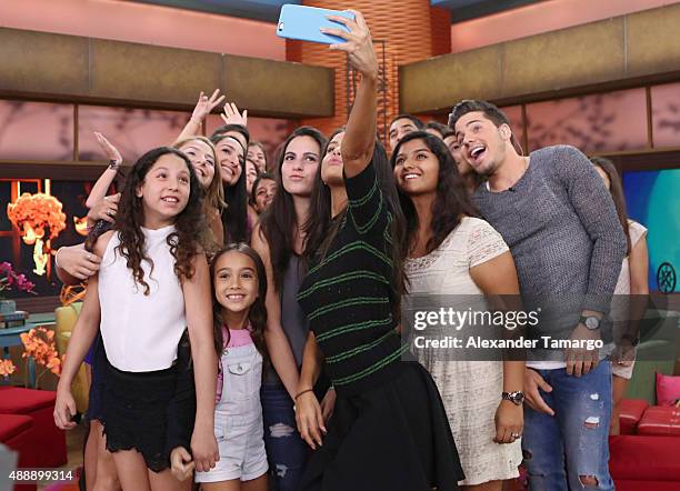 Selena Gomez visits the set of "Despierta America" to promote the film "Hotel Transylvania 2" at Univision Studios on September 18, 2015 in Miami,...