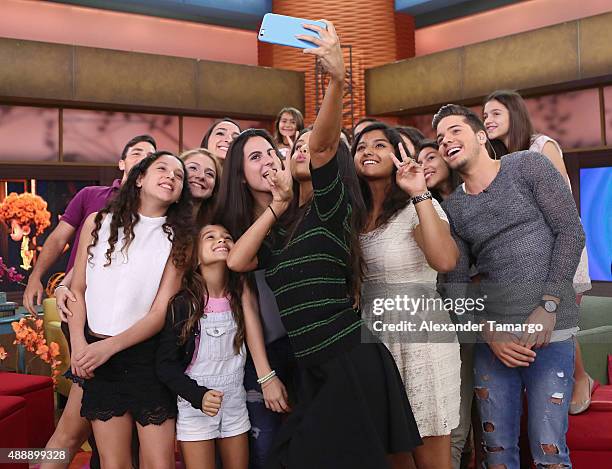 Selena Gomez visits the set of "Despierta America" to promote the film "Hotel Transylvania 2" at Univision Studios on September 18, 2015 in Miami,...