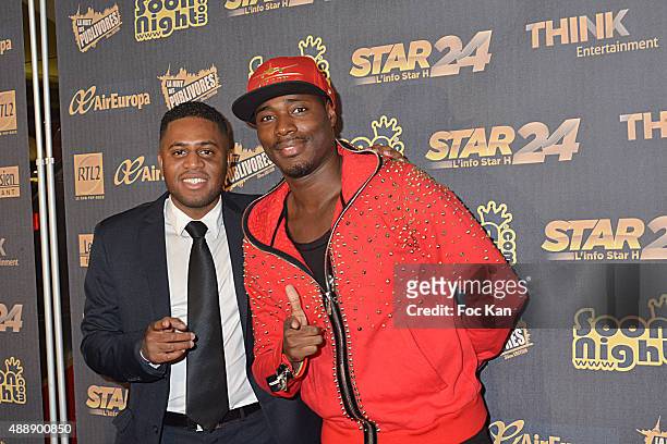 Singers Axel Tony and Jessy Matador attend the '35th Nuit des Publivores' at Grand Rex September 17, 2015 in Paris, France.