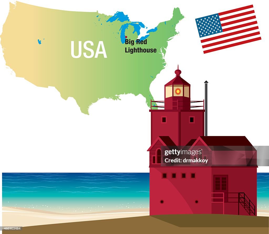 Big Red Lighthouse USA