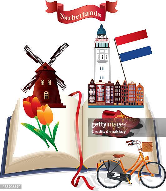 stockillustraties, clipart, cartoons en iconen met dutch dream - amsterdam fietsen