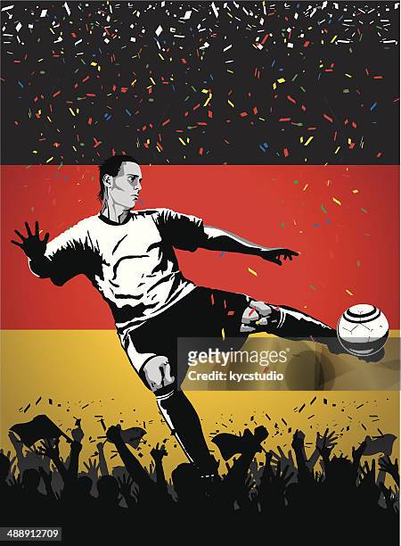 fußball-spieler, deutschland - deutschland fans stock-grafiken, -clipart, -cartoons und -symbole