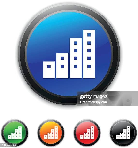 apartment building icon on round buttons. - county courthouse stock illustrations