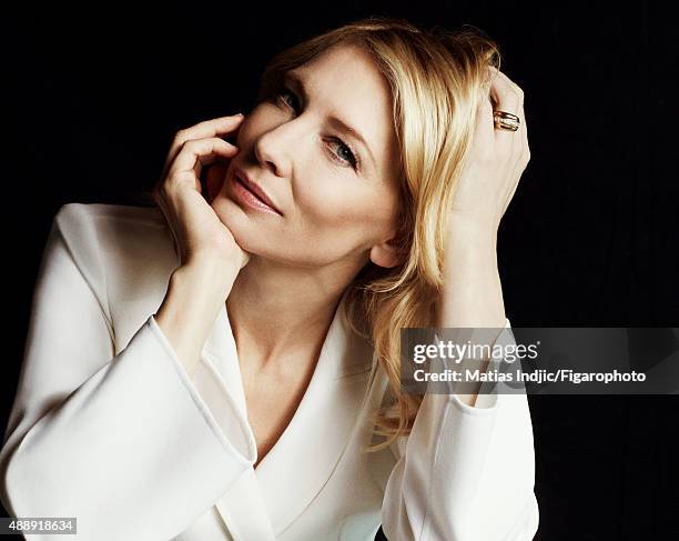 Actress Cate Blanchett is photographed for Madame Figaro on May 18, 2015 at the Cannes Film Festival in Cannes, France. Suit . CREDIT MUST READ:...