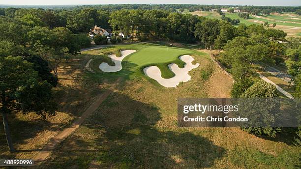 Scenics of the 14th hole at the Bethpage Black Course, home of The Barclays in 2016, on September 1, 2015 in Farmingdale, New York.