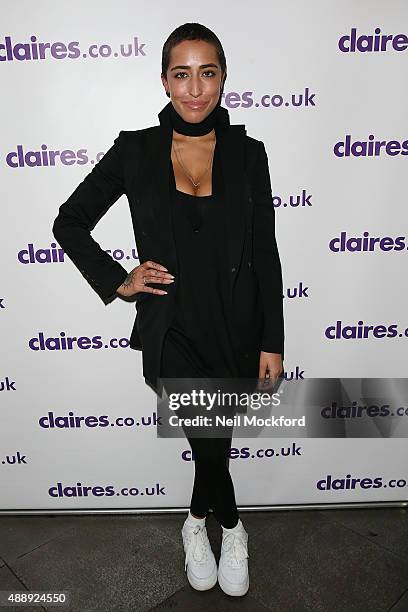 Delilah attends Claire's London Fashion Week Cocktails and DJ's Roof Top Party at Sanctum Soho on September 18, 2015 in London, England.