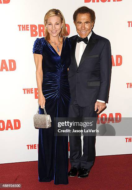 Steve Wynn and wife Andrea Hissom attend the Broad Museum black tie inaugural dinner at The Broad on September 17, 2015 in Los Angeles, California.