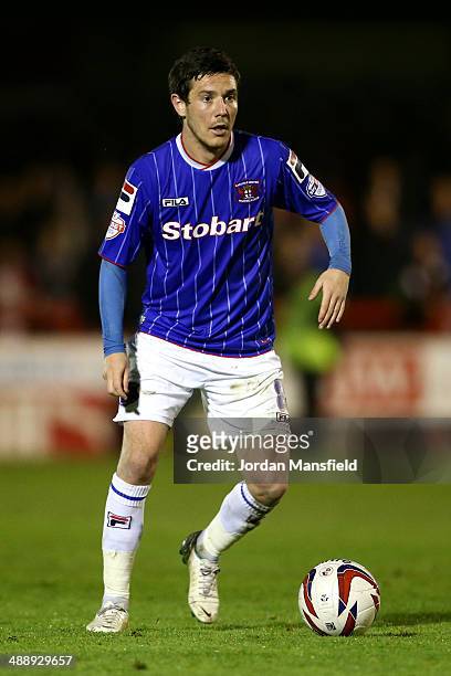Liam Noble of Carlisle United in action during the Sky Bet League One match between Crawley Town and Carlisle United at The Checkatrade.com Stadium...