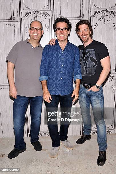 Brad Oscar, Brian D'Arcy James, and Christian Borle attend AOL BUILD Speaker Series: "Something Rotten" at AOL Studios In New York on September 18,...