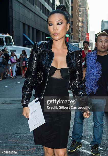 Bao Bao Wan is seen arriving at Marc Jacobs during Spring 2016 New York Fashion Week on September 17, 2015 in New York City.