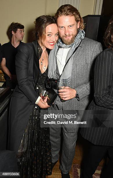 Alice Temperley and Greg Williams attend the London Fashion Week party hosted by Ambassador Matthew Barzun and Mrs Brooke Brown Barzun with Alexandra...