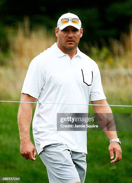 Brian Urlacher attends the Second Round of the BMW Championship at Conway Farms Golf Club on September 18, 2015 in Lake Forest, Illinois.