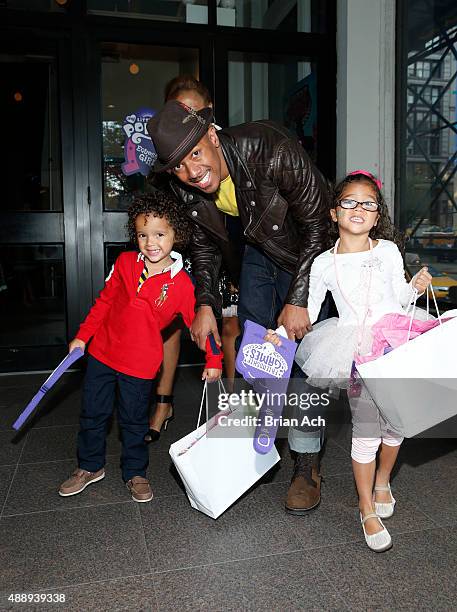 Nick Cannon , son Moroccan Scott Cannon and daughter Monroe Cannon attend "My Little Pony Equestria Girls Friendship Games" premiere September 17,...