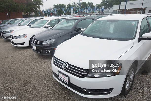 Volkswagen Passat is offered for sale at a dealership on September 18, 2015 in Chicago, Illinois. The Environmental Protection Agency has accused...