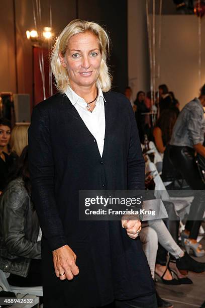 Barbara Rittner attends the 'La Boum Fashion Studio' by Soccx on September 18, 2015 in Hoppegarten/ Berlin, Germany.