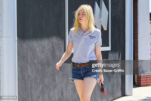 Elle Fanning is seen on September 18, 2015 in Los Angeles, California.