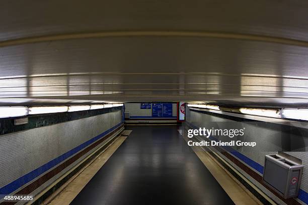 walkway to a metro stop. - metro madrid stock pictures, royalty-free photos & images