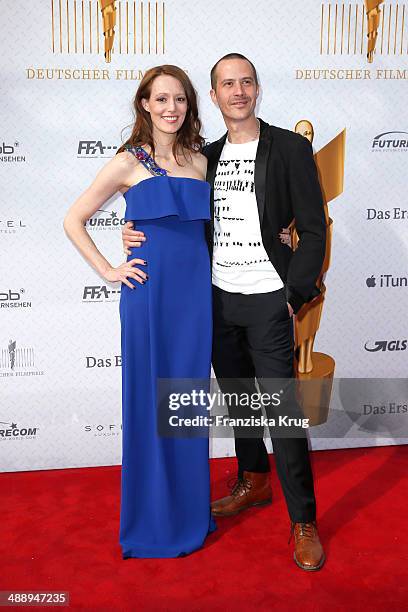 Lavinia Wilson and Barnaby Metschurat attend the Lola - German Film Award 2014 at Tempodrom on May 09, 2014 in Berlin, Germany.